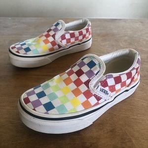 Kids Vans. Toddler size 11. Rainbow check.